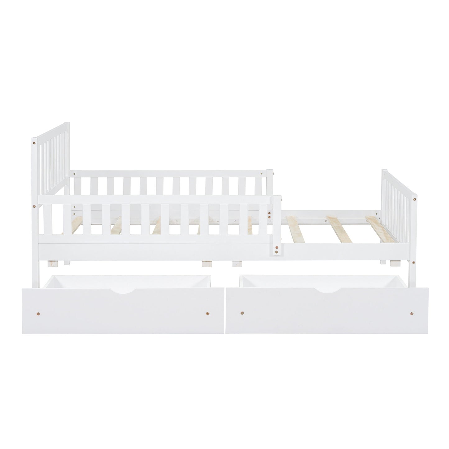 Platform Bed With Guardrails On Both Sides And 2 Storage Drawers - The Sleep Loft - Online Mattress Showroom NYC