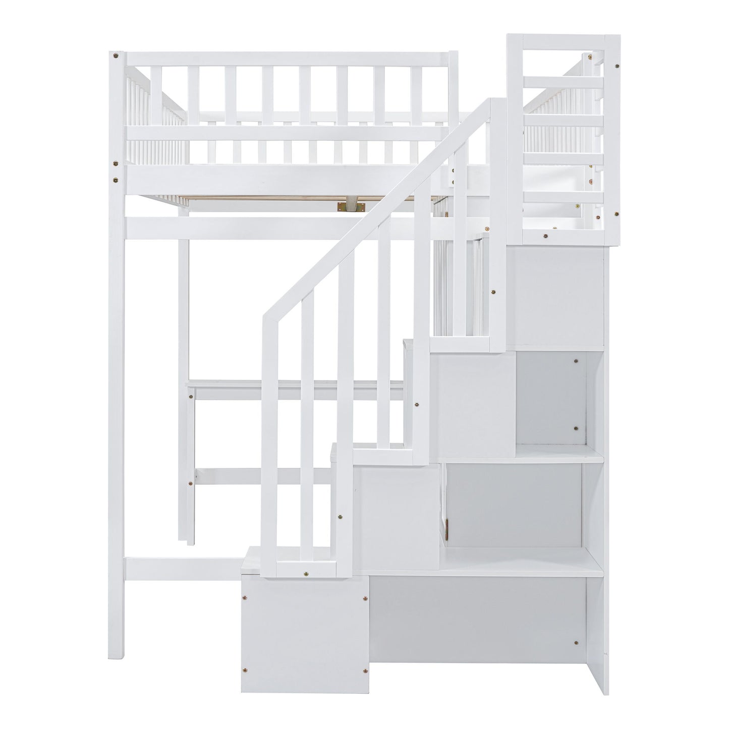 Loft Bed With Bookshelf, Drawers, Desk, And Wardrobe - The Sleep Loft - Online Mattress Showroom NYC