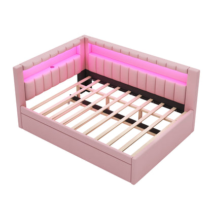 Upholstered Platform Bed With USB Ports And LED Belt - The Sleep Loft - Online Mattress Showroom NYC