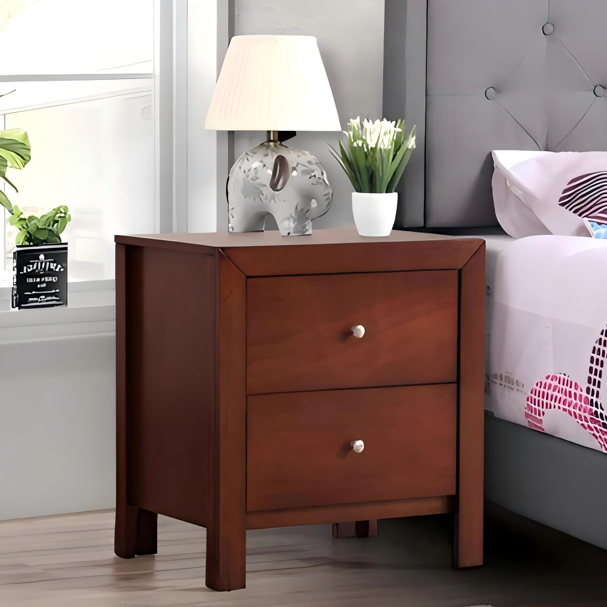 Charming Nightstand With Drawers - The Sleep Loft - Online Mattress Showroom NYC