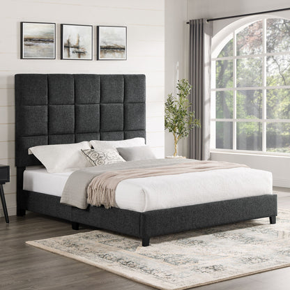 Squares Upholstered Platform Bed - The Sleep Loft - Online Mattress Showroom NYC
