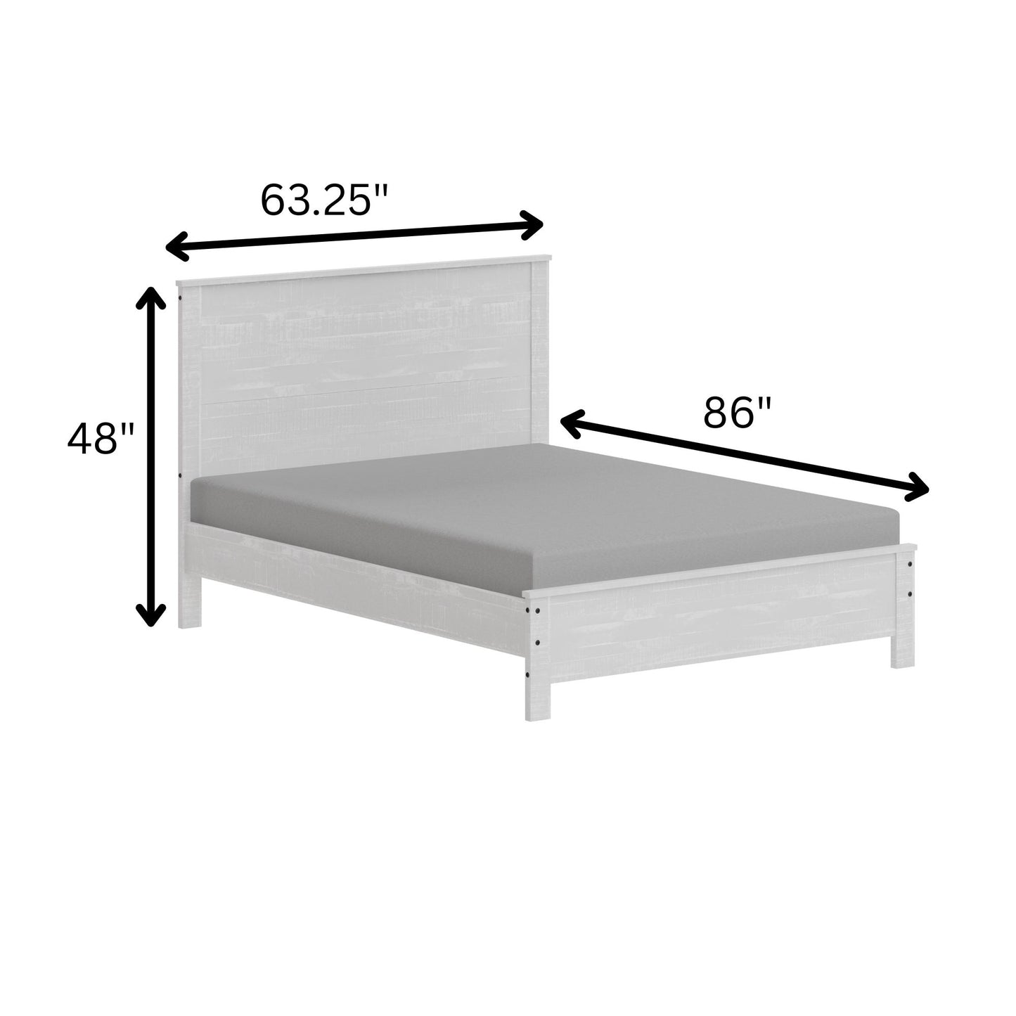 Albany - Bed Frame With Headboard, Heavy Duty Modern Rustic Design - The Sleep Loft - Online Mattress Showroom NYC