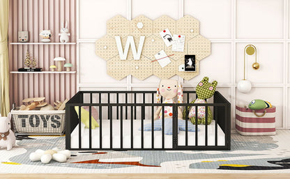 Metal Floor Bed Frame With Fence And Door - The Sleep Loft - Online Mattress Showroom NYC