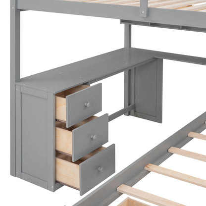 Bunk Bed With Desk, Drawers And Shelves - The Sleep Loft - Online Mattress Showroom NYC