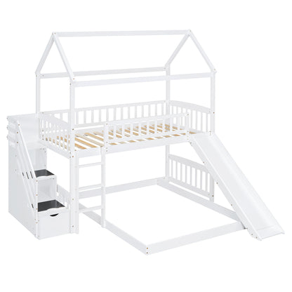 House Bunk Bed With Slide - The Sleep Loft - Online Mattress Showroom NYC