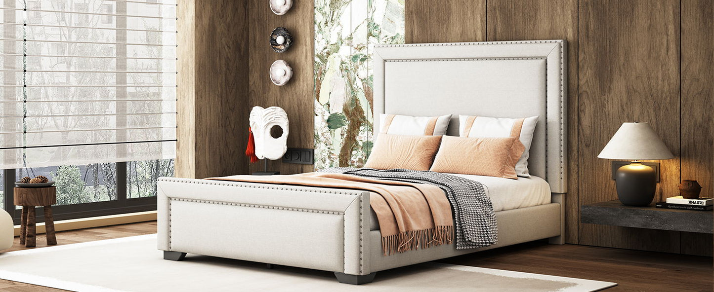 Upholstered Bed With Slats Support, No Box Spring Needed - The Sleep Loft - Online Mattress Showroom NYC