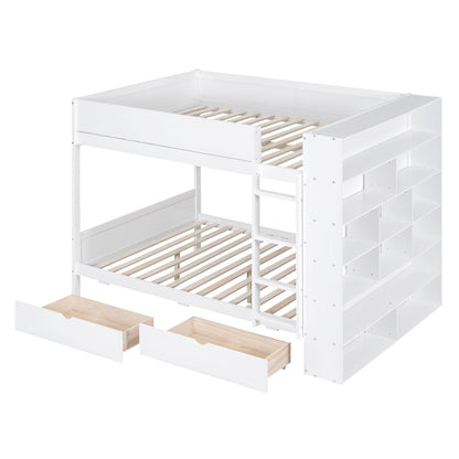 Bunk Bed With 2 Drawers And Multi Layer Cabinet - The Sleep Loft - Online Mattress Showroom NYC
