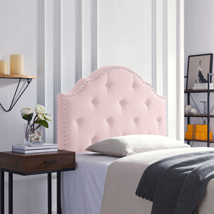 Flanner - Contemporary Fabric Upholstered Twin Headboard - Blush - The Sleep Loft - Online Mattress Showroom NYC