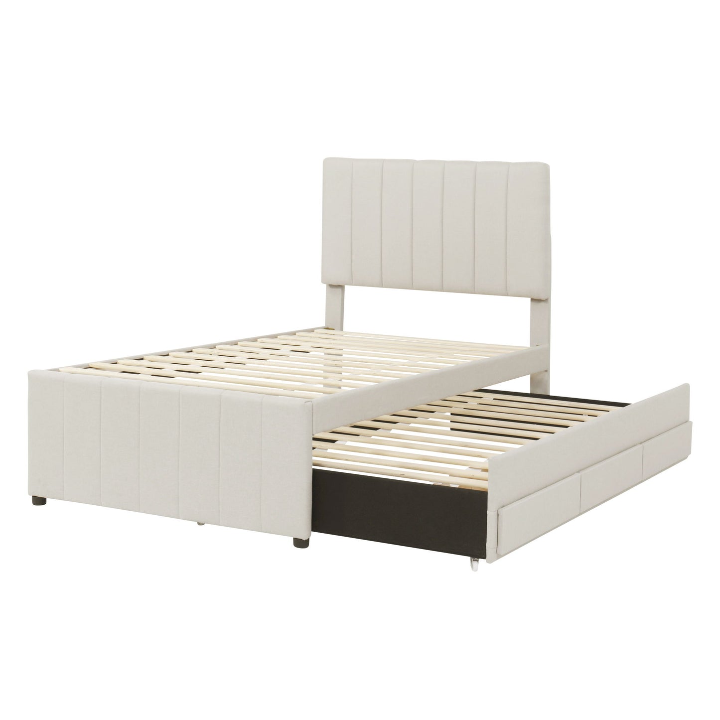 Upholstered Design Platform Bed With Trundle - The Sleep Loft - Online Mattress Showroom NYC