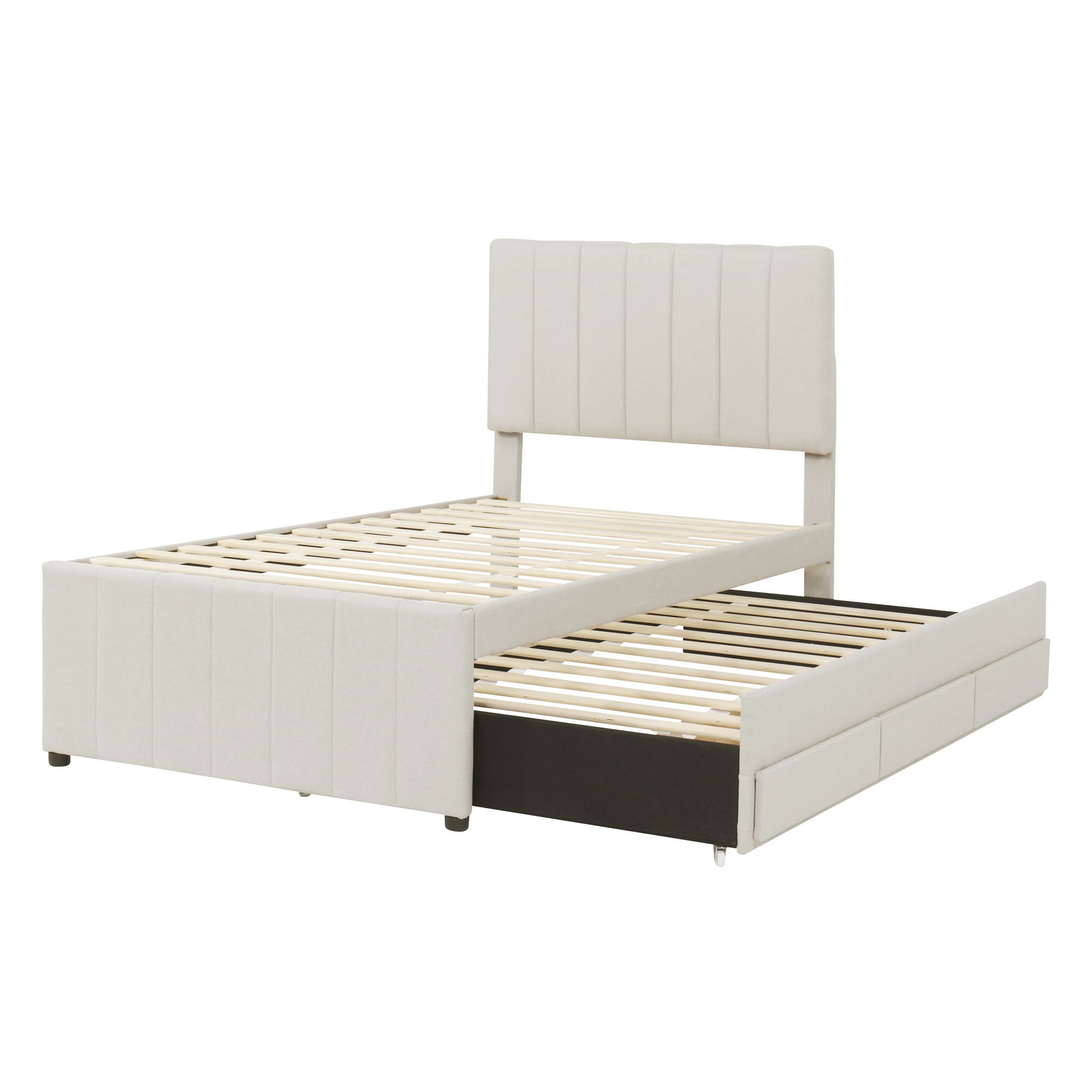 Upholstered Design Platform Bed With Trundle - The Sleep Loft - Online Mattress Showroom NYC