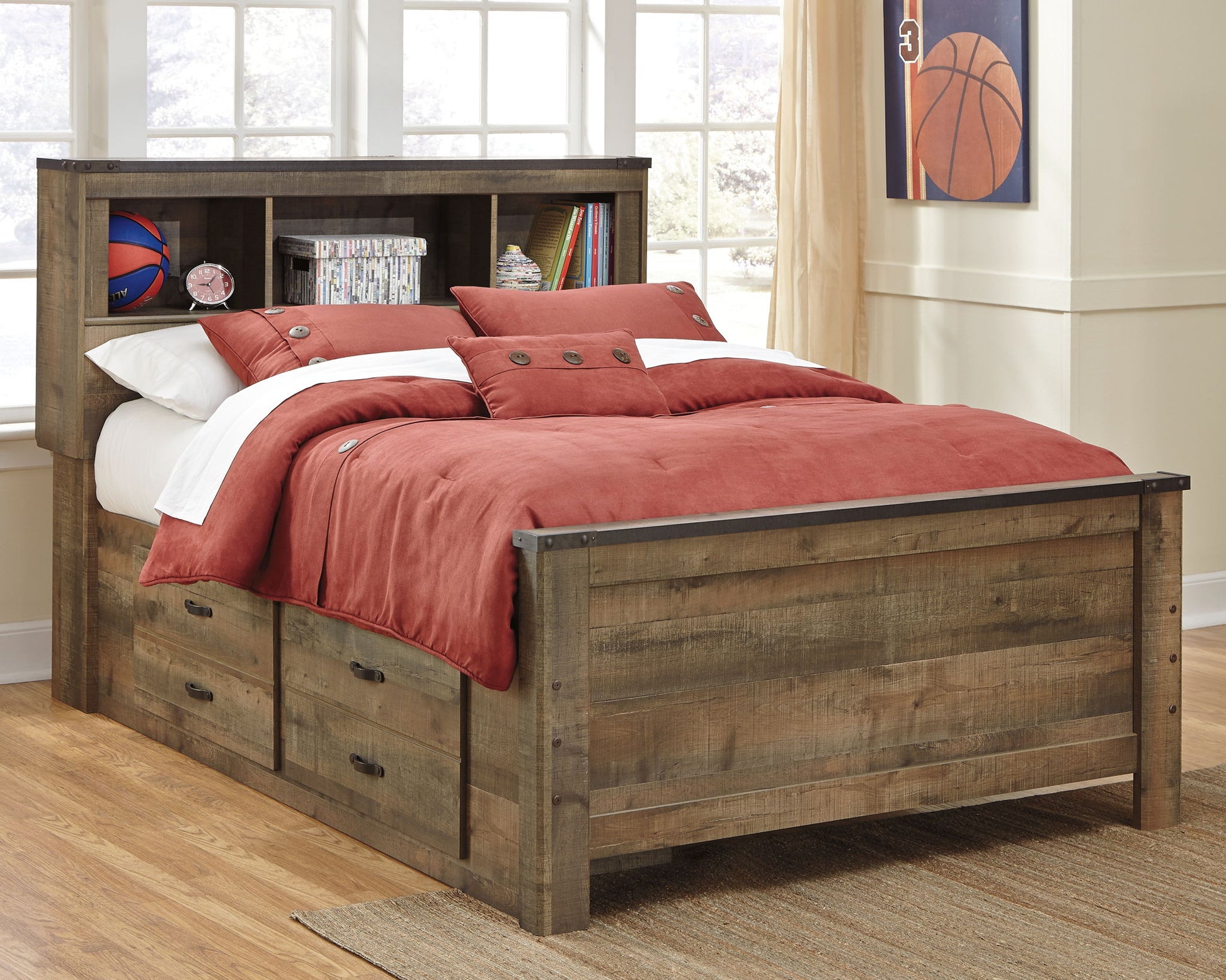Trinell - Bookcase Storage Bed - The Sleep Loft - Online Mattress Showroom NYC