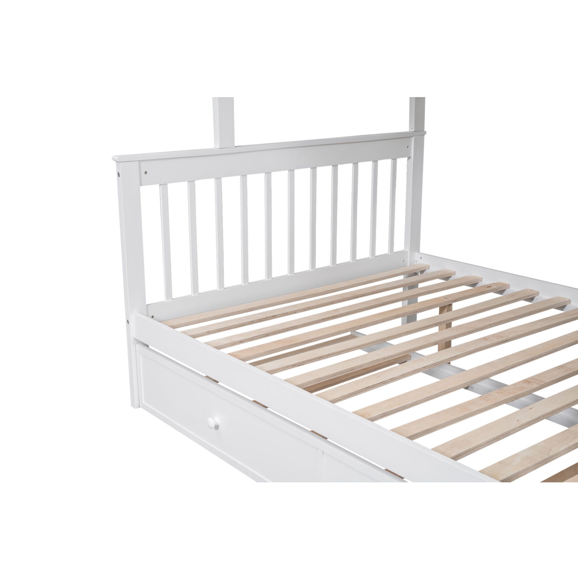 Bunk Bed With Twin Size Trundle, Storage And Guard Rail For Bedroom - The Sleep Loft - Online Mattress Showroom NYC
