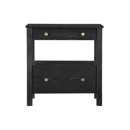 Danielle - 2 Drawer Nightstand With Knobs - Black - The Sleep Loft - Online Mattress Showroom NYC