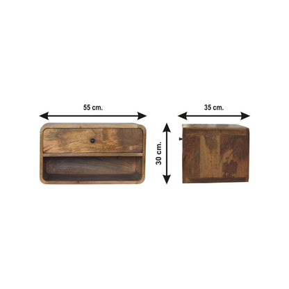 Curve Upper Slot Floating Nightstand - The Sleep Loft - Online Mattress Showroom NYC