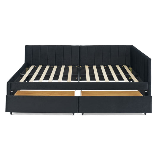 Upholstered Tufted Daybed Frame With Storage Drawers - The Sleep Loft - Online Mattress Showroom NYC