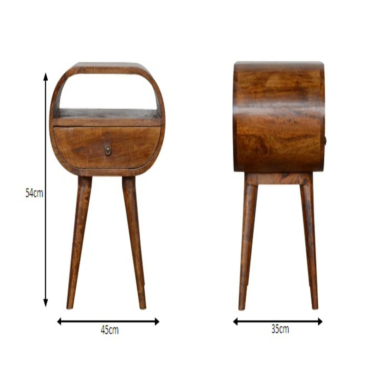 Circular Open Bedside Nightstand - The Sleep Loft - Online Mattress Showroom NYC