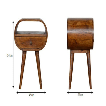 Circular Open Bedside Nightstand - The Sleep Loft - Online Mattress Showroom NYC