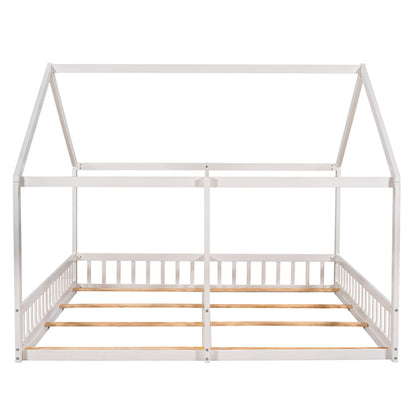 House Platform Beds, 2 Shared Beds, Metal Frame With Guardrails - The Sleep Loft - Online Mattress Showroom NYC