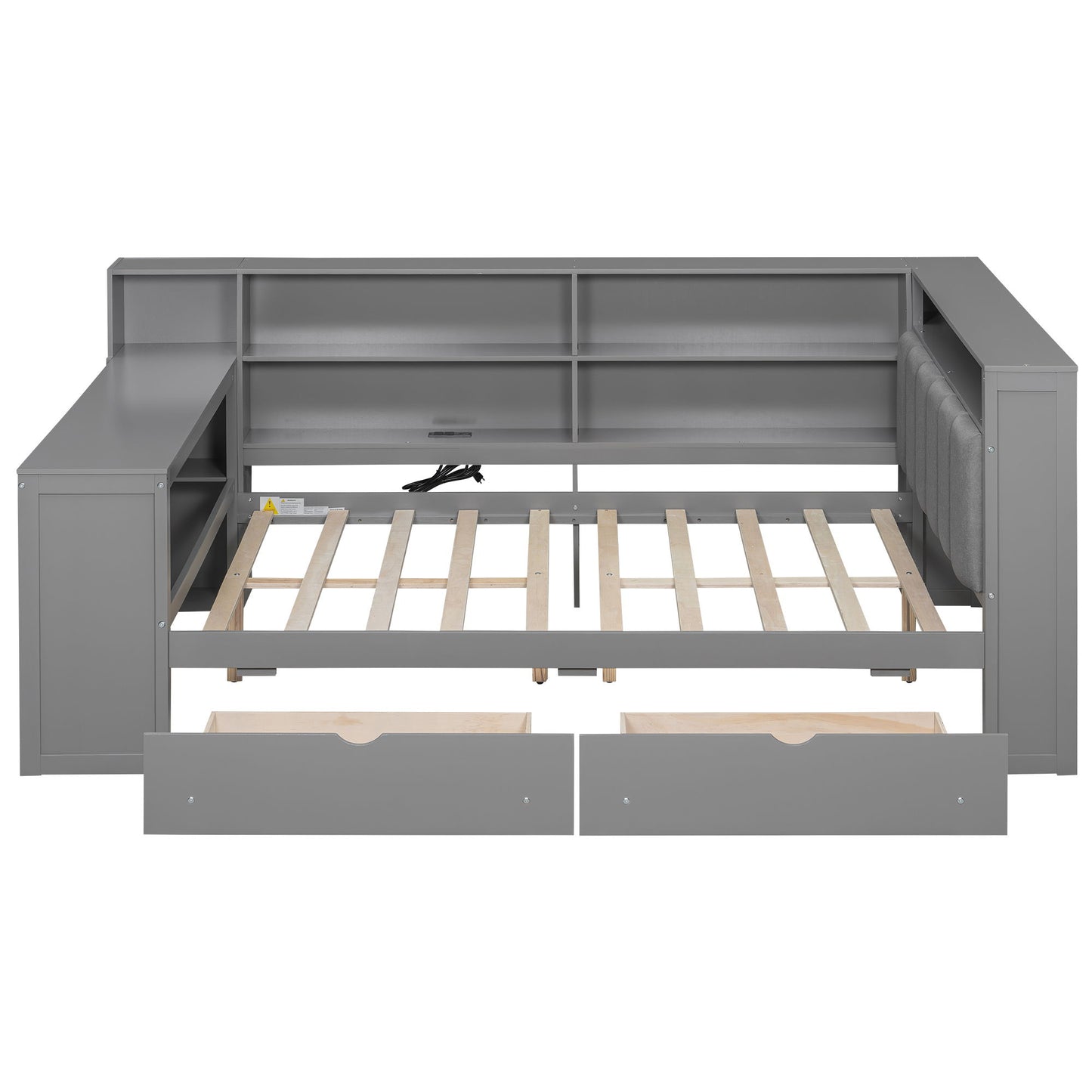 Platform Bed With Storage Shelves, Drawers, Charging Station, LED, Desk - The Sleep Loft - Online Mattress Showroom NYC