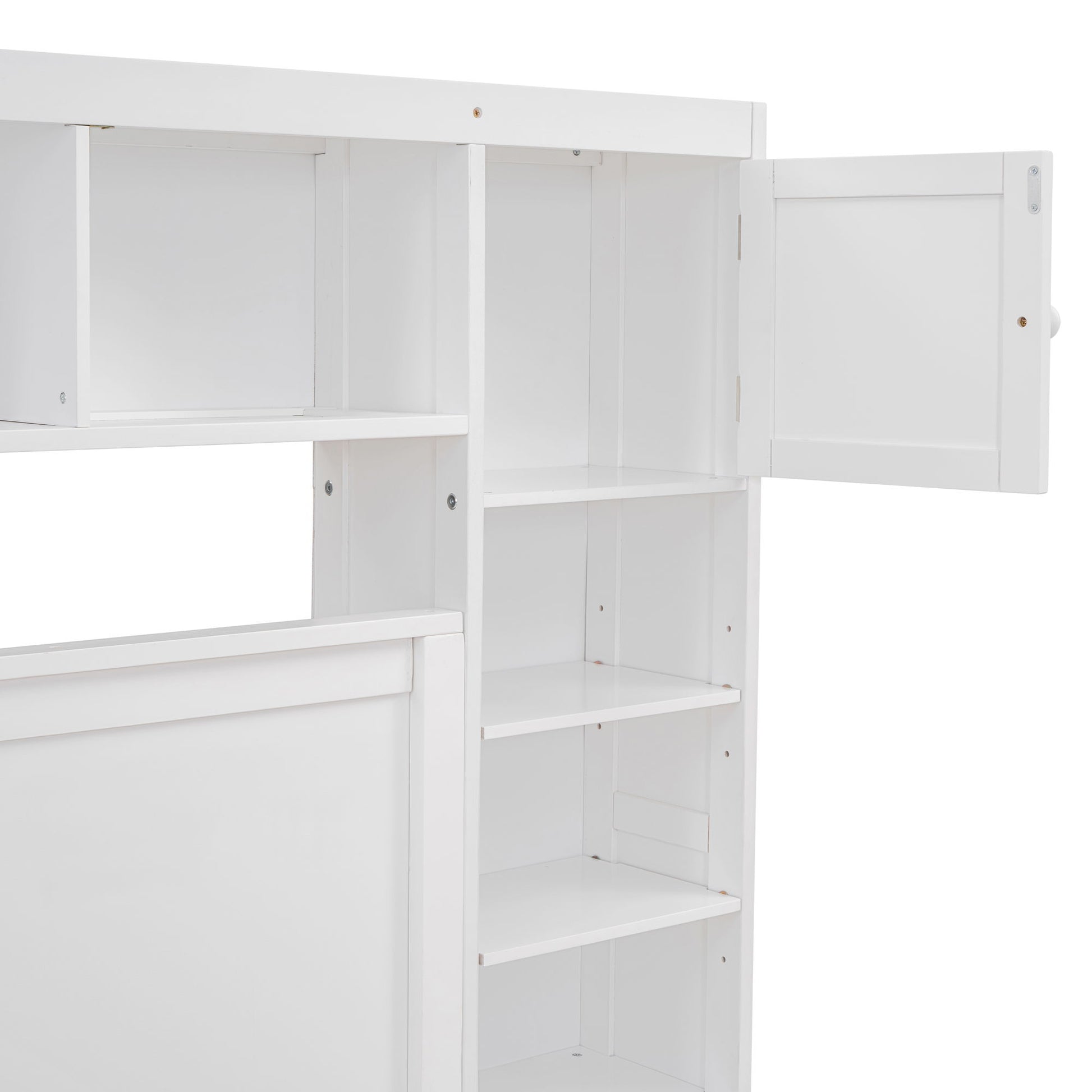 Bed With All In One Cabinet, Shelf And Sockets, Twin Long Trundle - The Sleep Loft - Online Mattress Showroom NYC