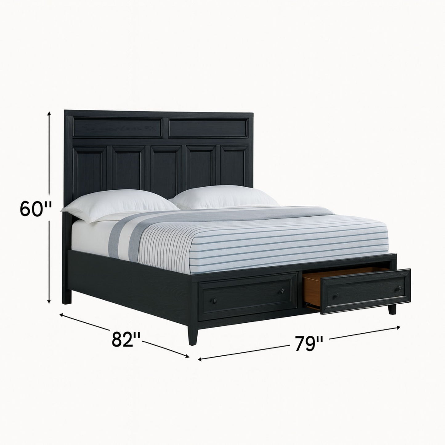 Storage Bed With Panel Headboard And Spacious Footboard Drawers - The Sleep Loft - Online Mattress Showroom NYC