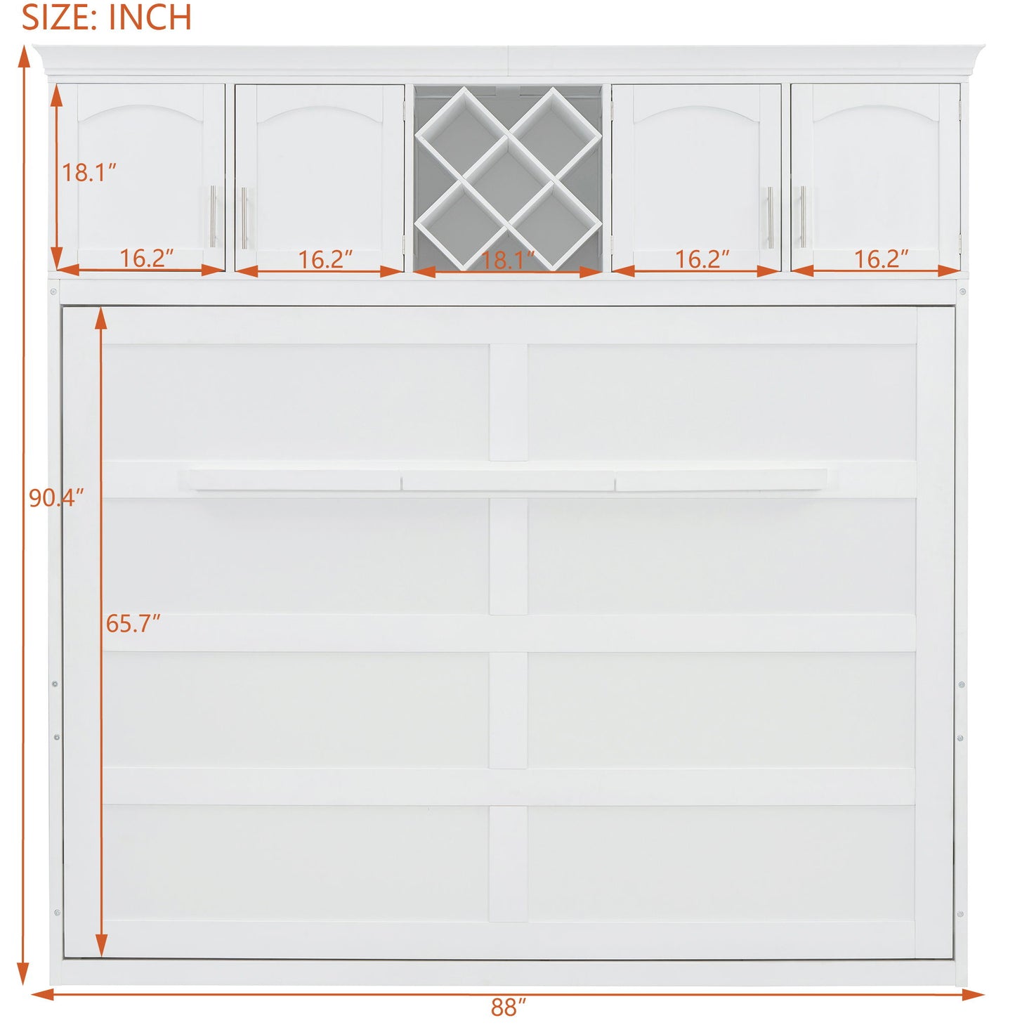 Murphy Wall Bed With Top Cabinets & Wine Rack - The Sleep Loft - Online Mattress Showroom NYC