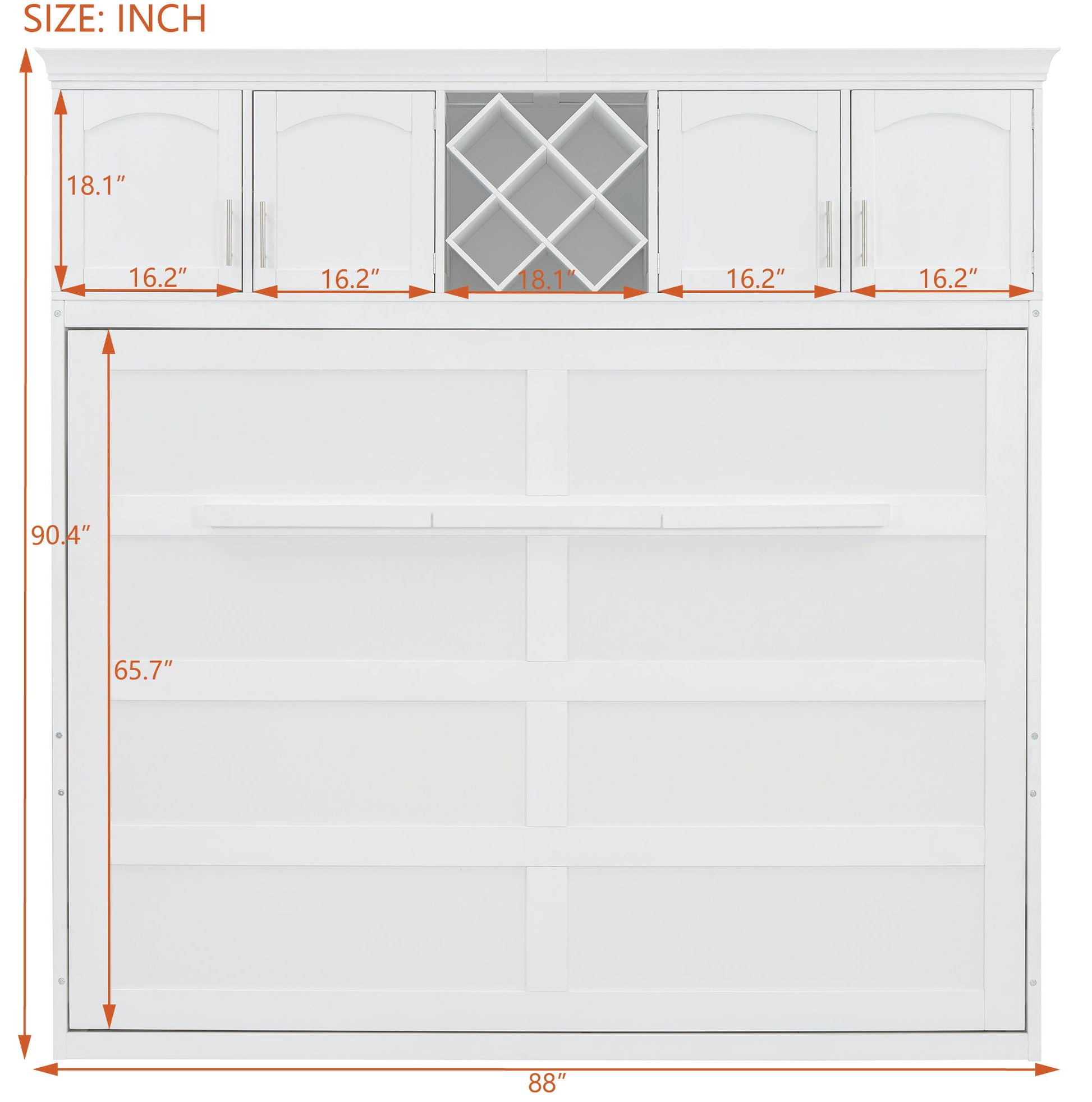 Murphy Wall Bed With Top Cabinets & Wine Rack - The Sleep Loft - Online Mattress Showroom NYC