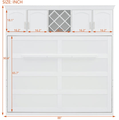 Murphy Wall Bed With Top Cabinets & Wine Rack - The Sleep Loft - Online Mattress Showroom NYC