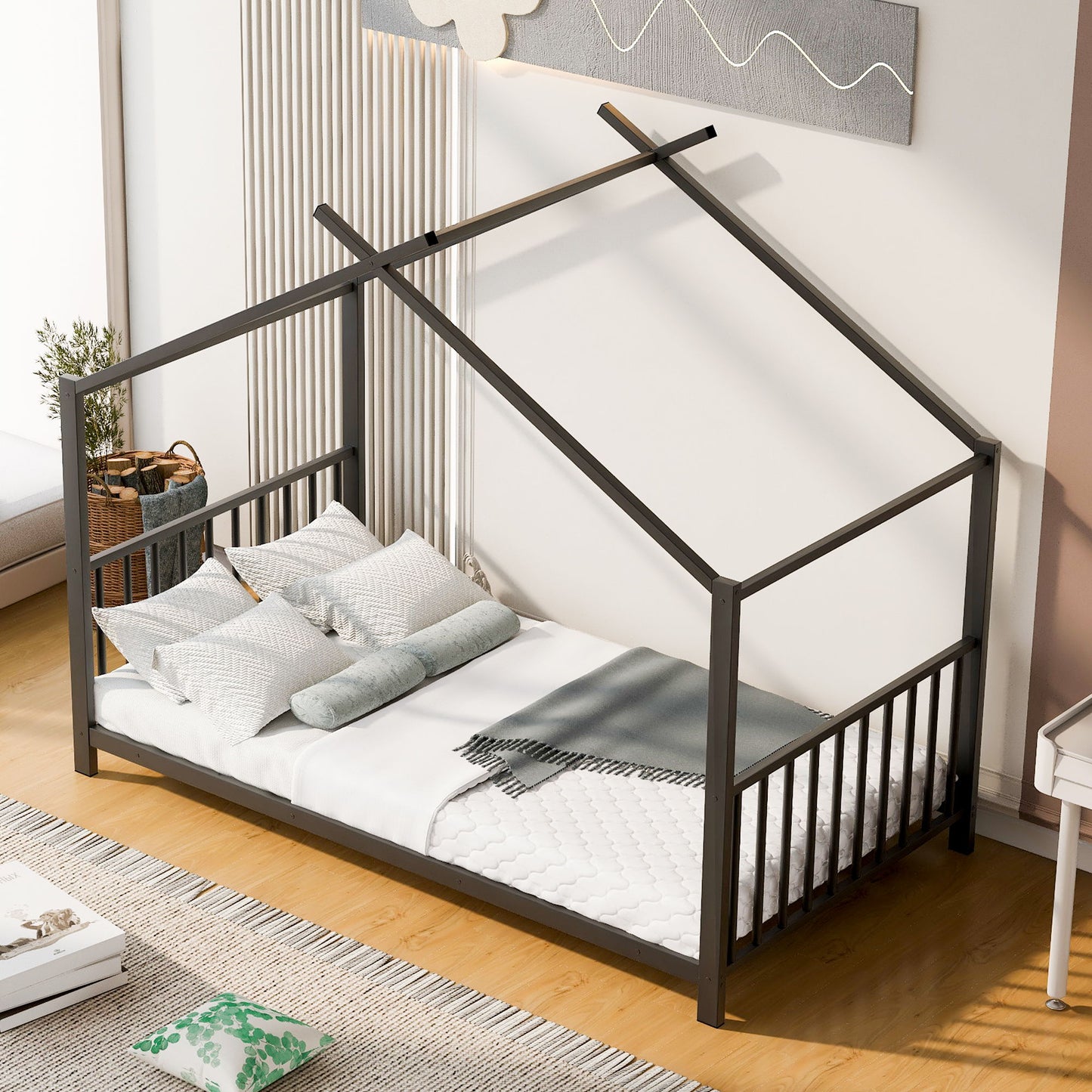 Metal House Platform Bed With Modern Design And Durable Frame - The Sleep Loft - Online Mattress Showroom NYC