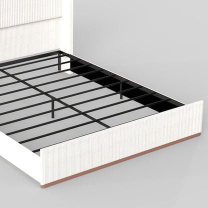 Upholstered Bed Frame With Luxury Wingback Headboard - The Sleep Loft - Online Mattress Showroom NYC