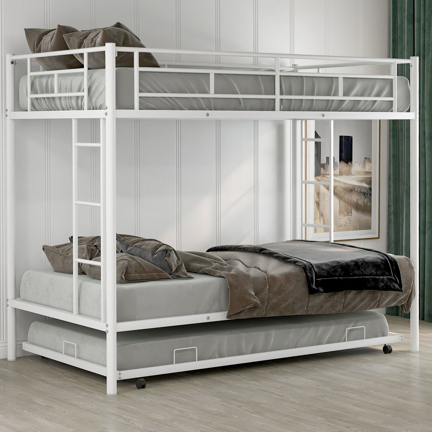 Twin Over Twin Bunk Bed With Trundle - The Sleep Loft - Online Mattress Showroom NYC