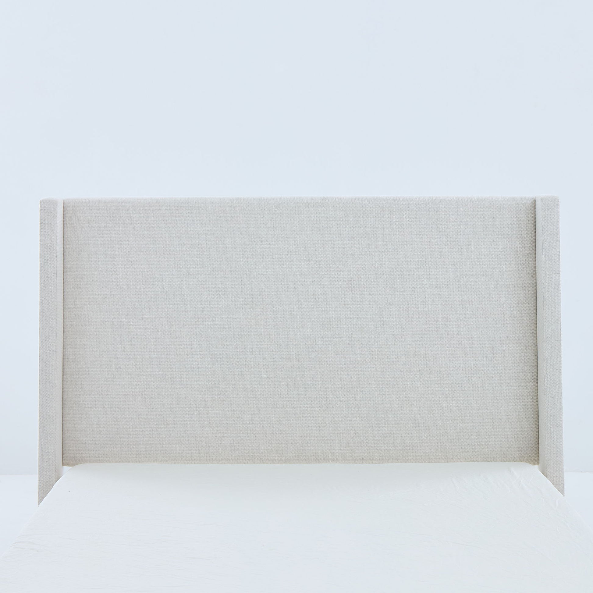 Shelton - Queen Upholstered Wingback Bed With 54" High Headboard - Ivory / Light Gray / Camel Oak - The Sleep Loft - Online Mattress Showroom NYC