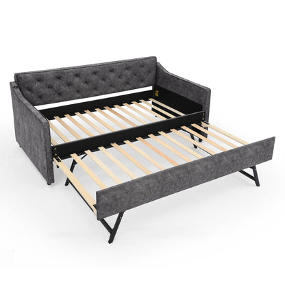 Daybed With Pop Up Trundle And USB Charging Armrest - The Sleep Loft - Online Mattress Showroom NYC