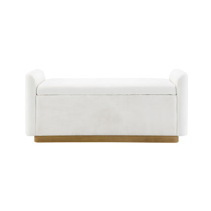 Upholstered Storage Bench With Safety Hinge