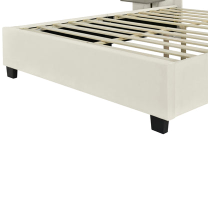 Upholstered Platform Bed With Big Headboard - The Sleep Loft - Online Mattress Showroom NYC