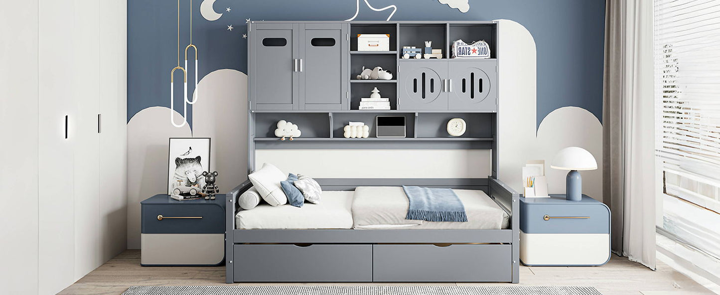 Daybed With All-In-One Cabinet And Shelf - The Sleep Loft - Online Mattress Showroom NYC