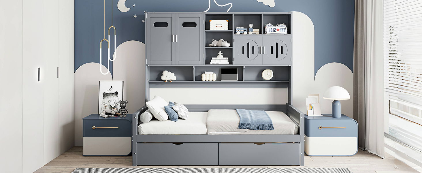 Daybed With All-In-One Cabinet And Shelf - The Sleep Loft - Online Mattress Showroom NYC
