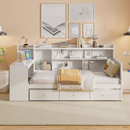 Daybed With 3 Drawers USB Ports And Desk - The Sleep Loft - Online Mattress Showroom NYC