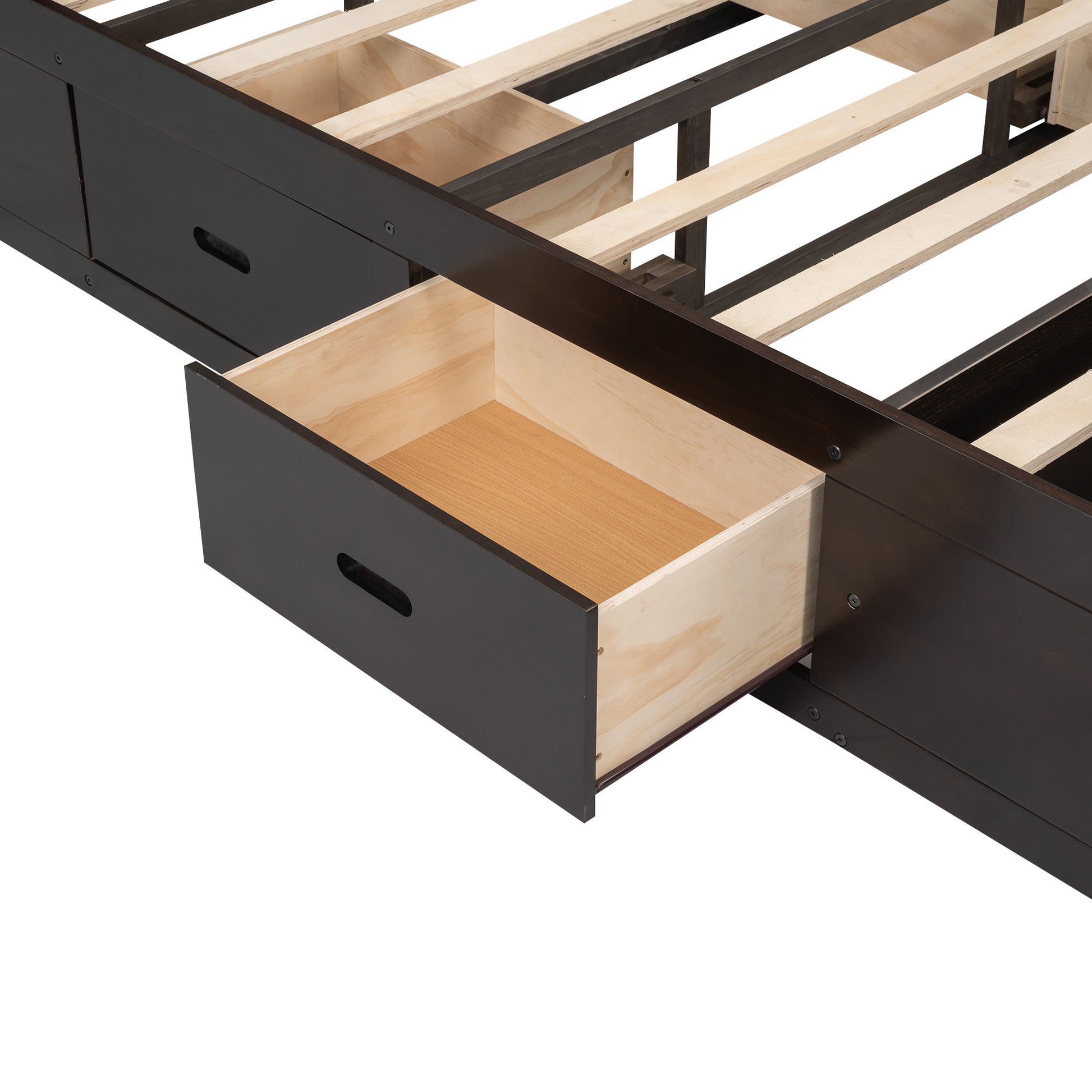 Platform Bed With Storage Headboard, Shoe Rack And 4 Drawers - The Sleep Loft - Online Mattress Showroom NYC