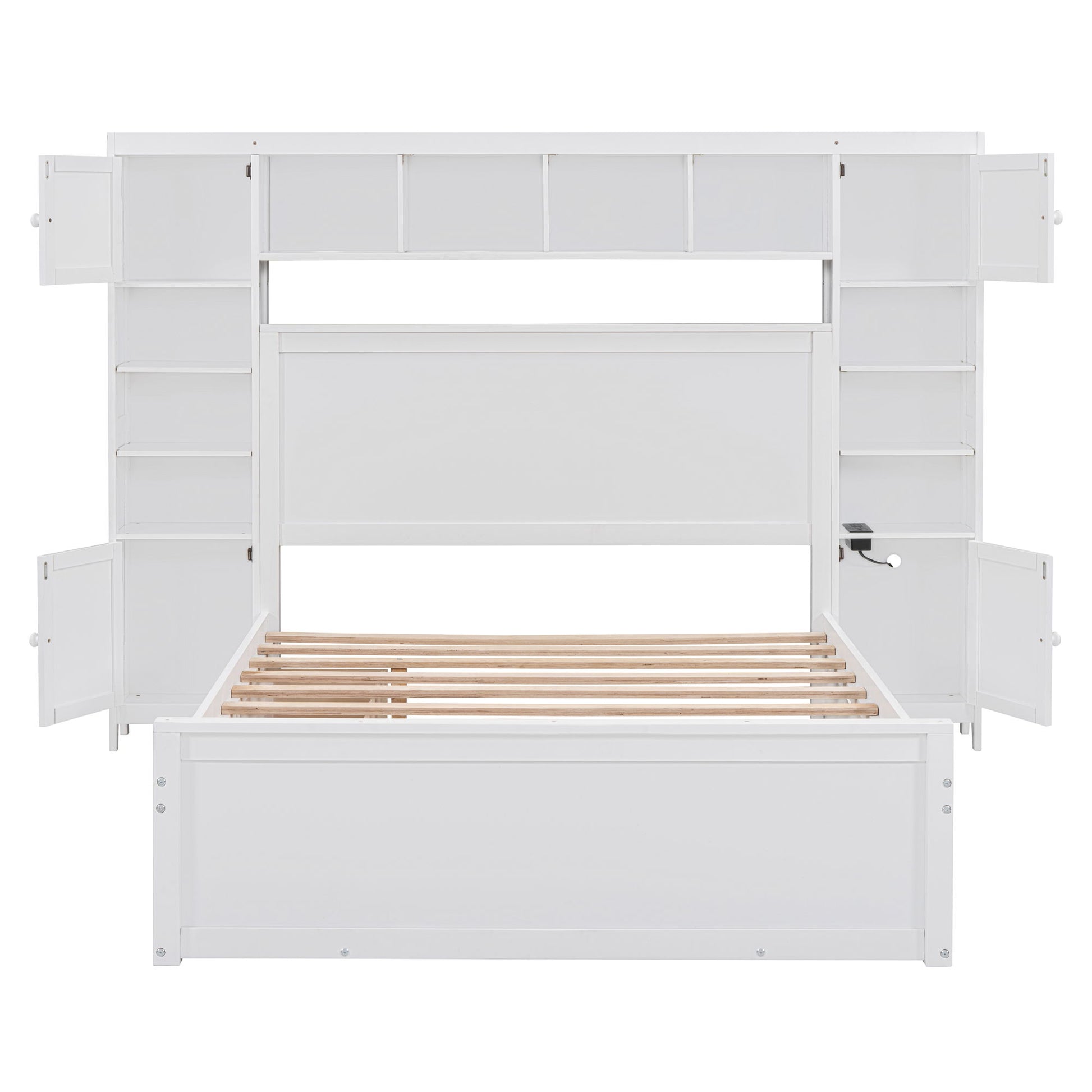 Bed With All In One Cabinet, Shelf And Sockets, Trundle - The Sleep Loft - Online Mattress Showroom NYC