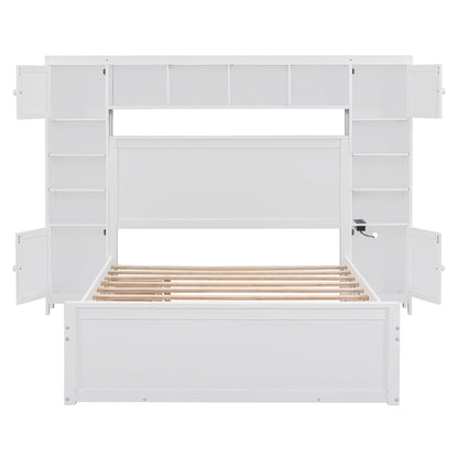 Bed With All In One Cabinet, Shelf And Sockets, Trundle - The Sleep Loft - Online Mattress Showroom NYC