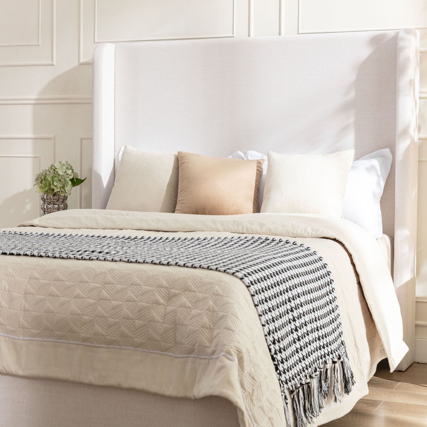 Harper - Tall Headboard Upholstered Bed / High Headboard / Elegant Simplicity / No Box Spring Needed - The Sleep Loft - Online Mattress Showroom NYC