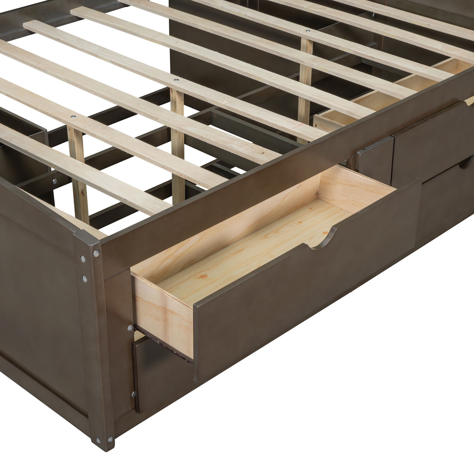 Daybed With 2 Bedside Cabinets, Upper Shelves And 4 Drawers - The Sleep Loft - Online Mattress Showroom NYC