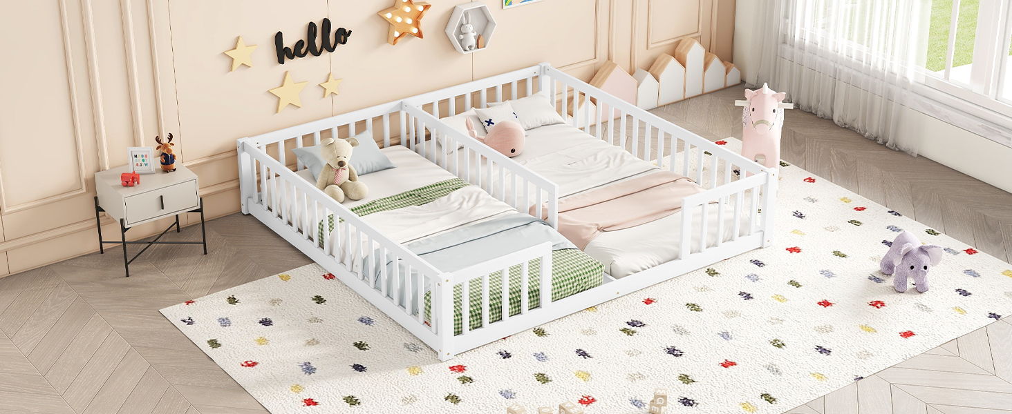 Double Floor Bed With Fence, Guardrails, Without Door - The Sleep Loft - Online Mattress Showroom NYC