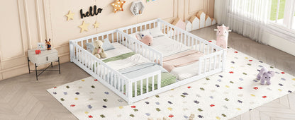 Double Floor Bed With Fence, Guardrails, Without Door - The Sleep Loft - Online Mattress Showroom NYC