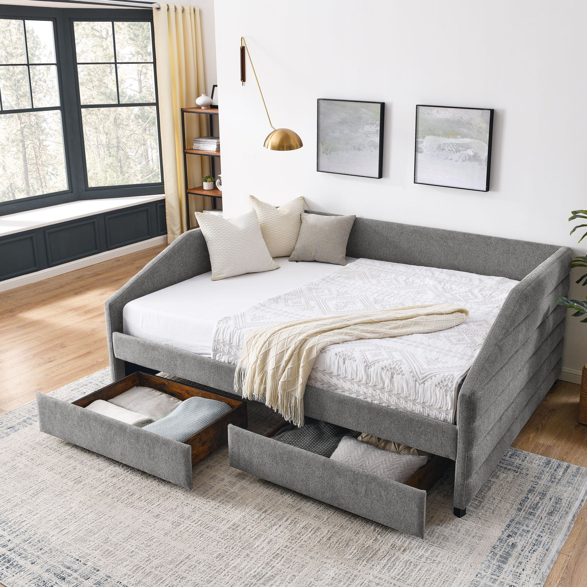 Elegant Daybed With Trundle Upholstered Tufted Sofa Bed - The Sleep Loft - Online Mattress Showroom NYC