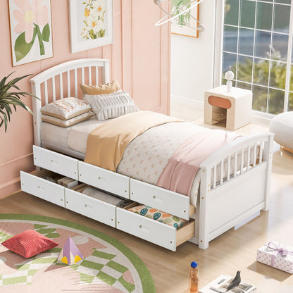 Platform Storage Bed Solid Wood Bed With 6 Drawers - The Sleep Loft - Online Mattress Showroom NYC