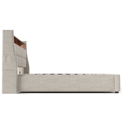 Upholstered Platform Bed With A Hydraulic Storage System, LED And USB Charging (Without Mattress) - The Sleep Loft - Online Mattress Showroom NYC