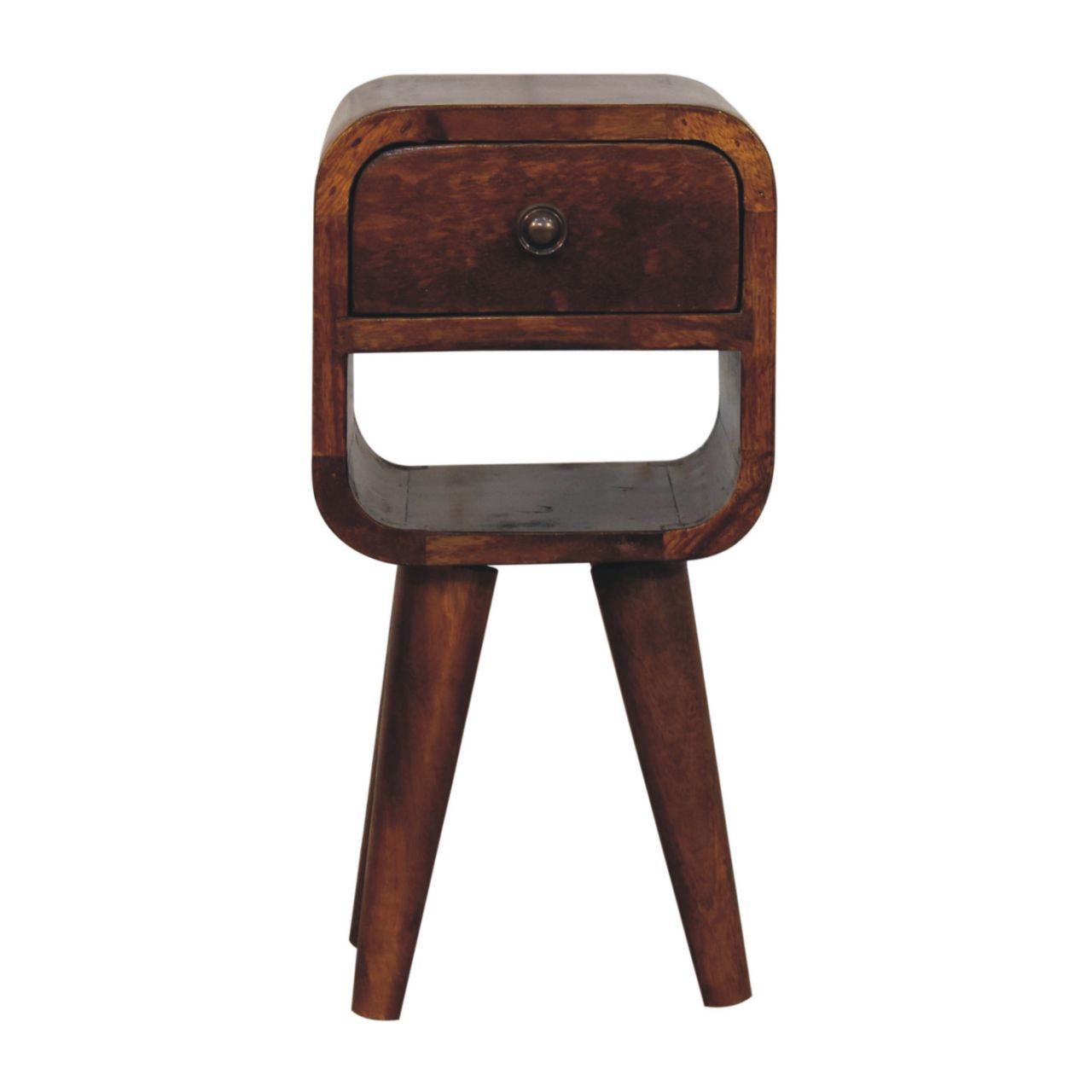 Mini California Curved Nightstand Wth Lower Slot - The Sleep Loft - Online Mattress Showroom NYC