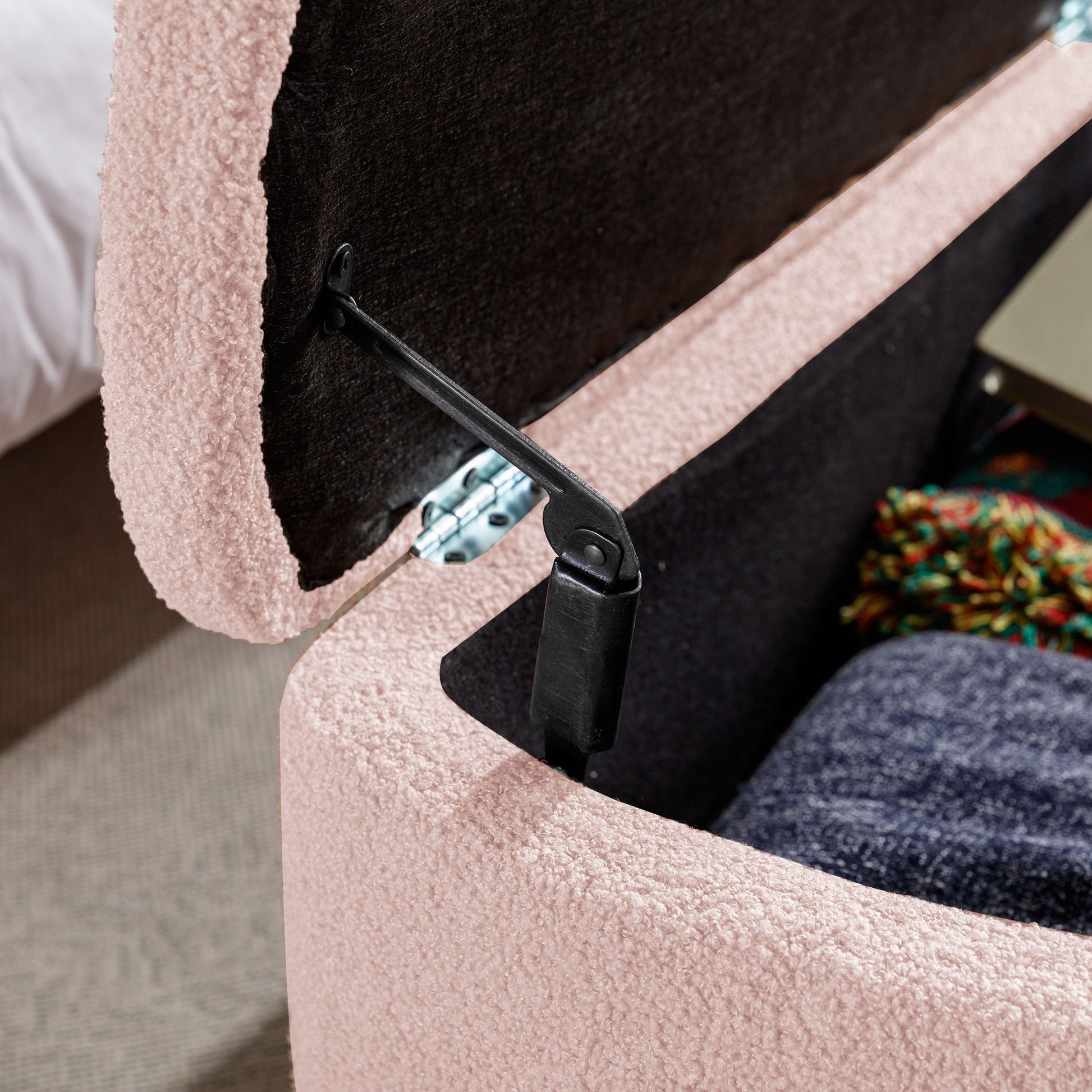 Storage Ottoman Bench For End Of Bed Legs, Modern Camel Faux Fur Entryway Bench Upholstered Padded With Storage For Living Room Bedroom - The Sleep Loft - Online Mattress Showroom NYC